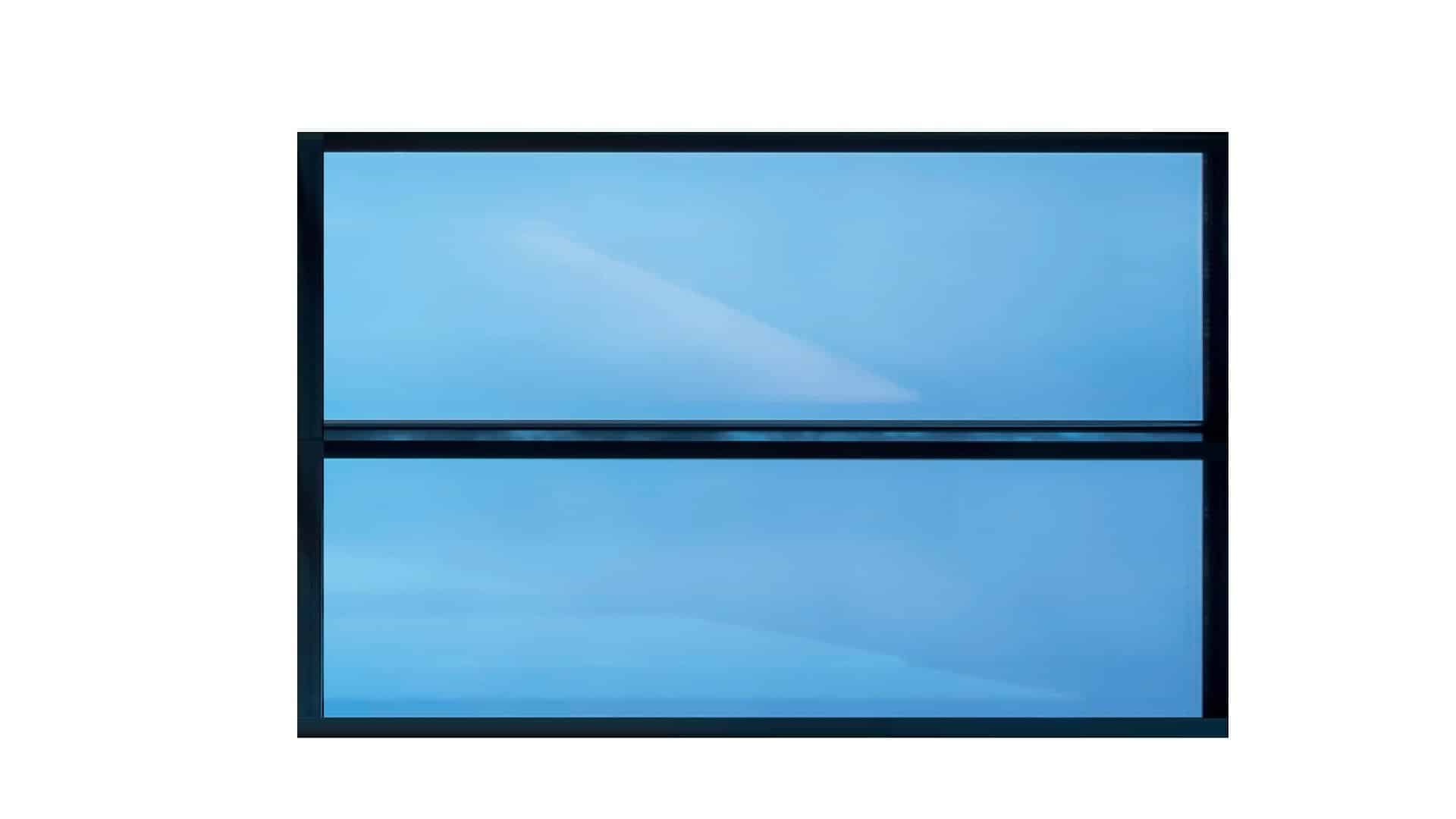 Bleu Tinted glass in black frame